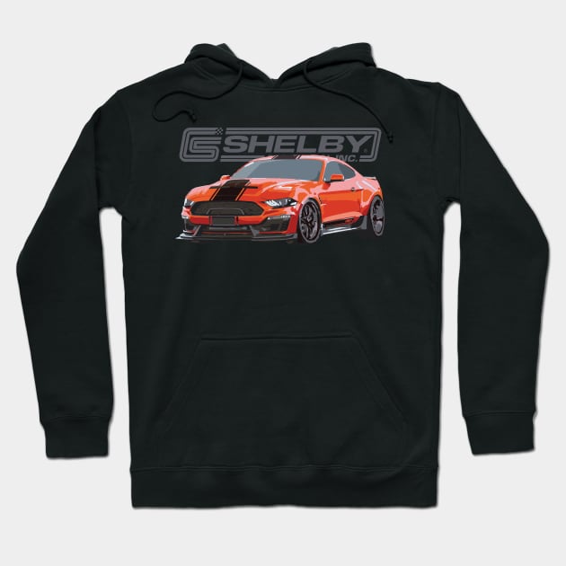 Shelby Ford Mustang Twister Orange Hoodie by cowtown_cowboy